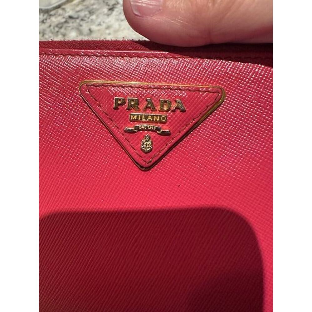 Prada Saffiano Leather Zip Around Wallet Peonia EUC - Picture 6 of 10